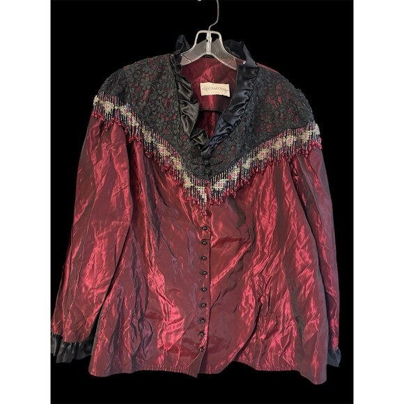 Old West Saloon Madam Victorian Beaded Lace Jacket Whimsigoth Cosplay Plus Size - Picture 1 of 9
